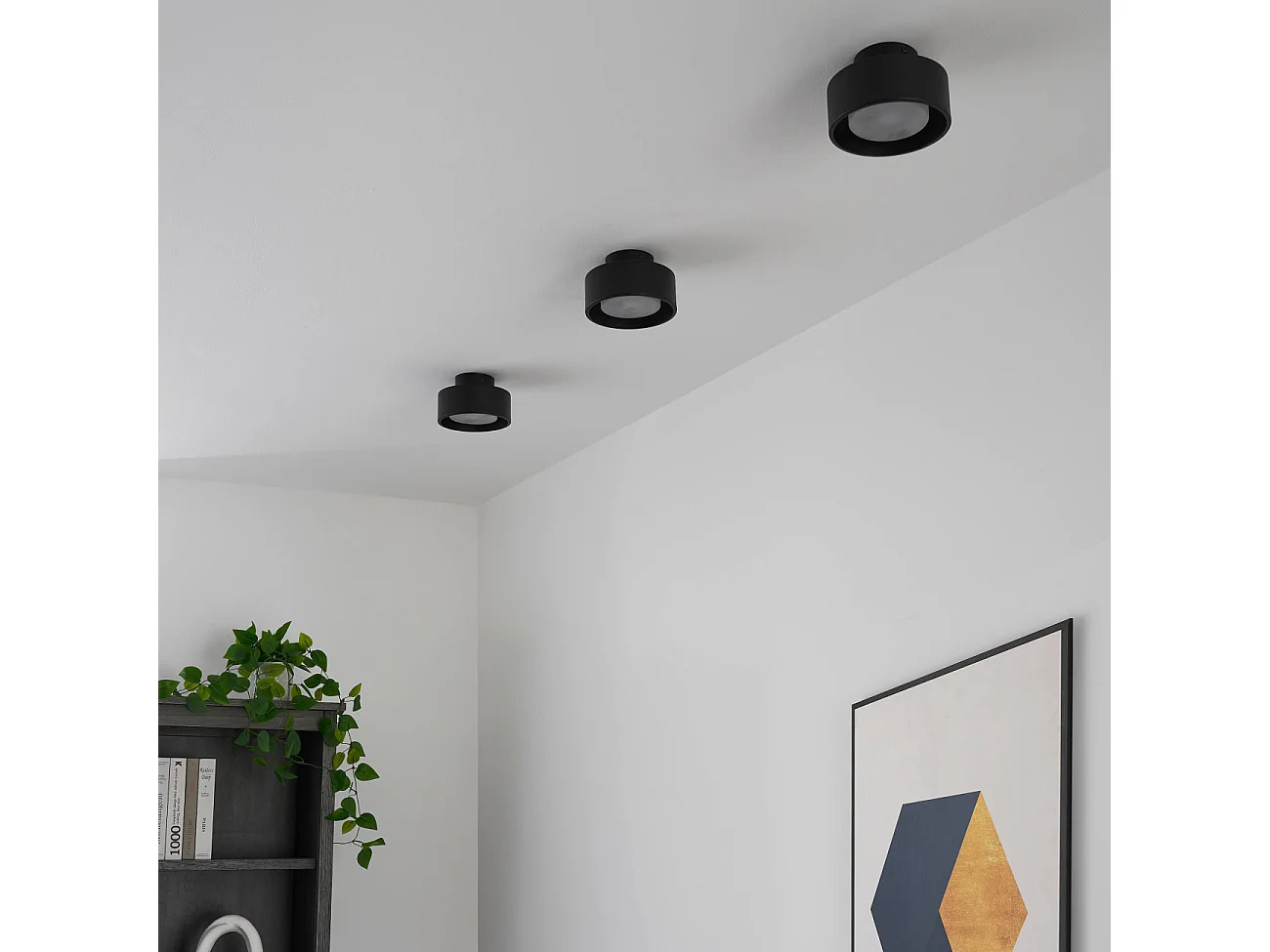 Plafonnier spot noir IP20 15 cm - Prins