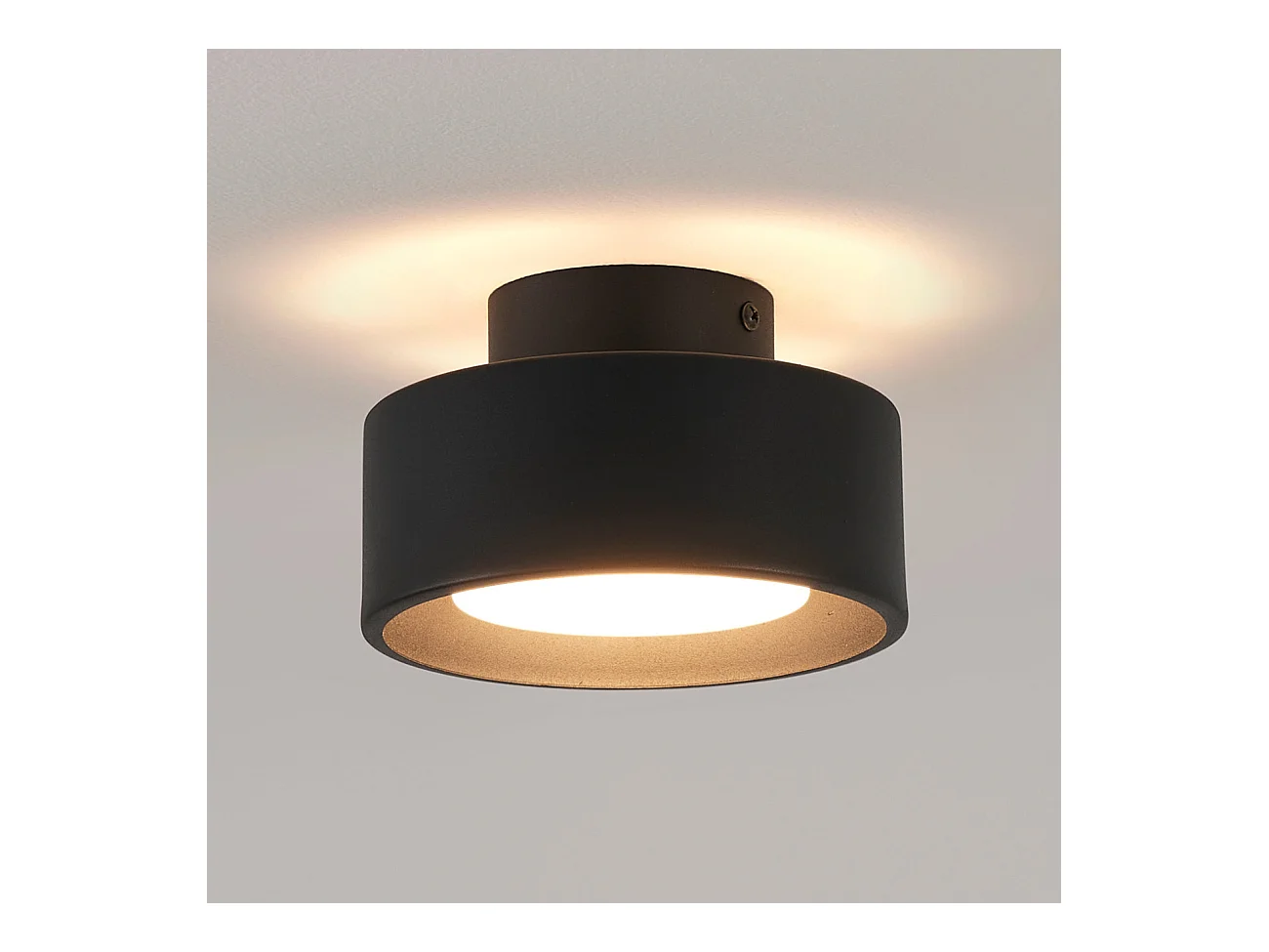 Plafonnier spot noir IP20 15 cm - Prins
