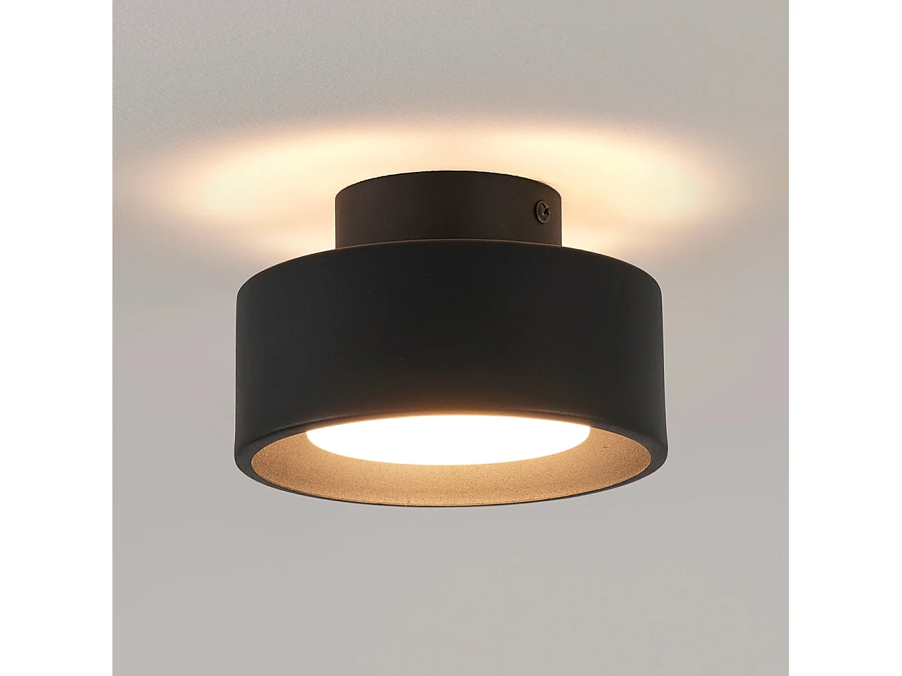 Plafonnier spot noir IP20 15 cm - Prins