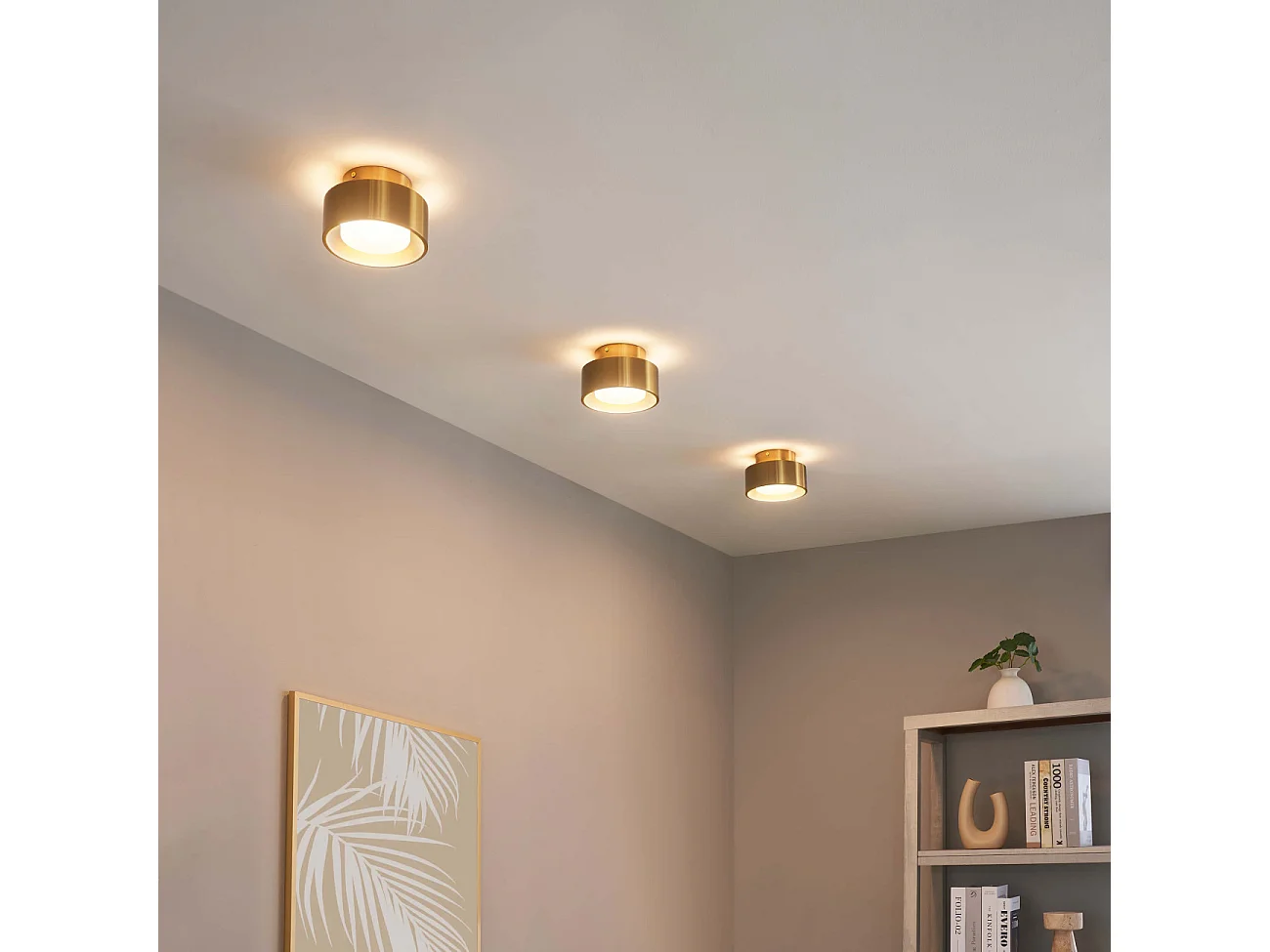 Plafonnier spot doré IP20 15 cm - Prins