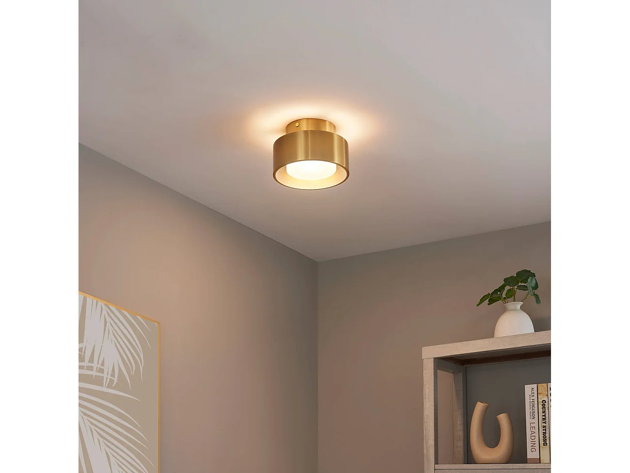 Plafonnier spot doré IP20 15 cm - Prins