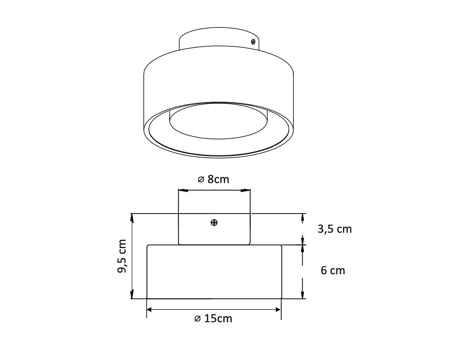 Plafonnier spot doré IP20 15 cm - Prins