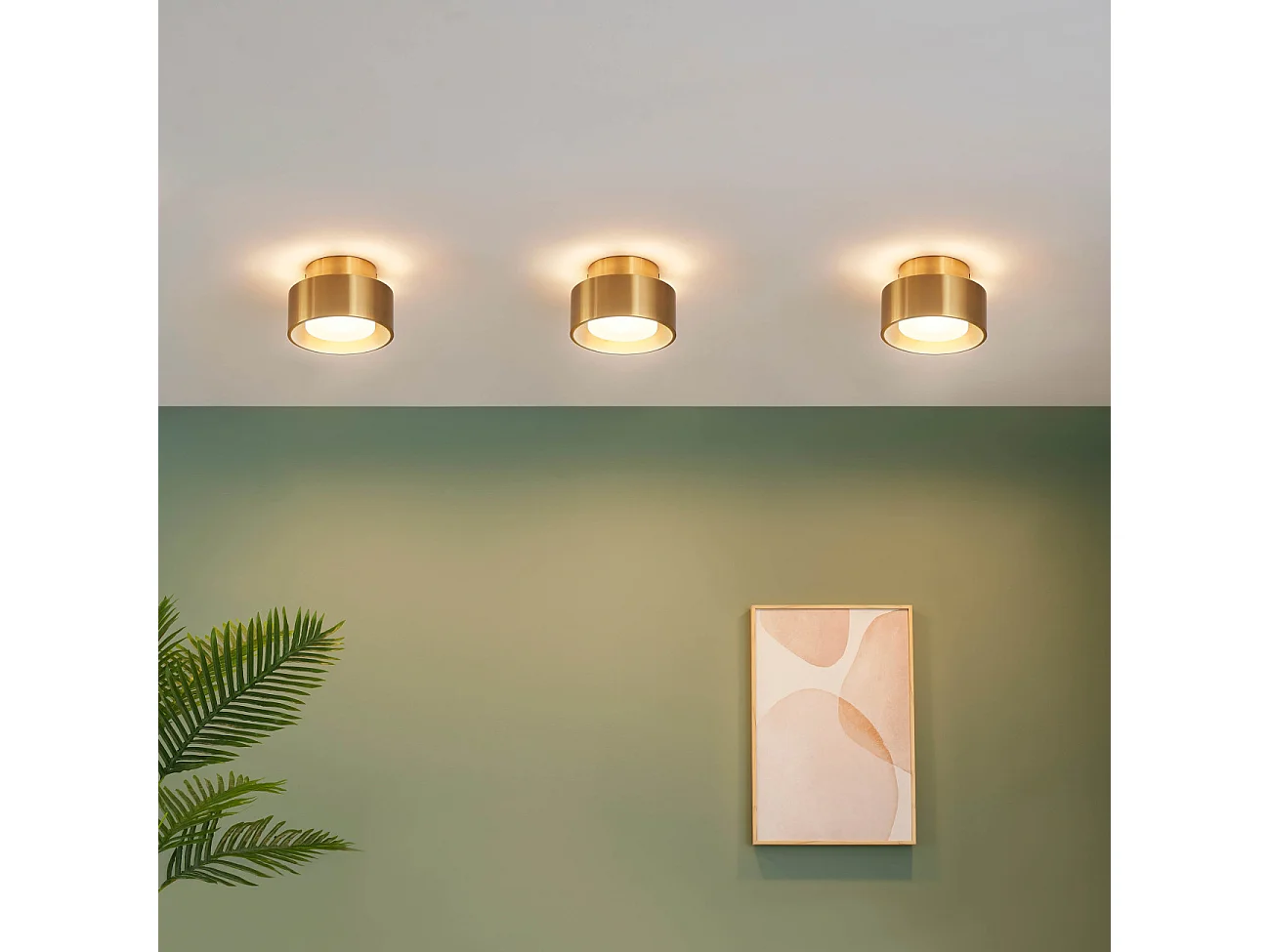 Plafonnier spot doré IP20 15 cm - Prins