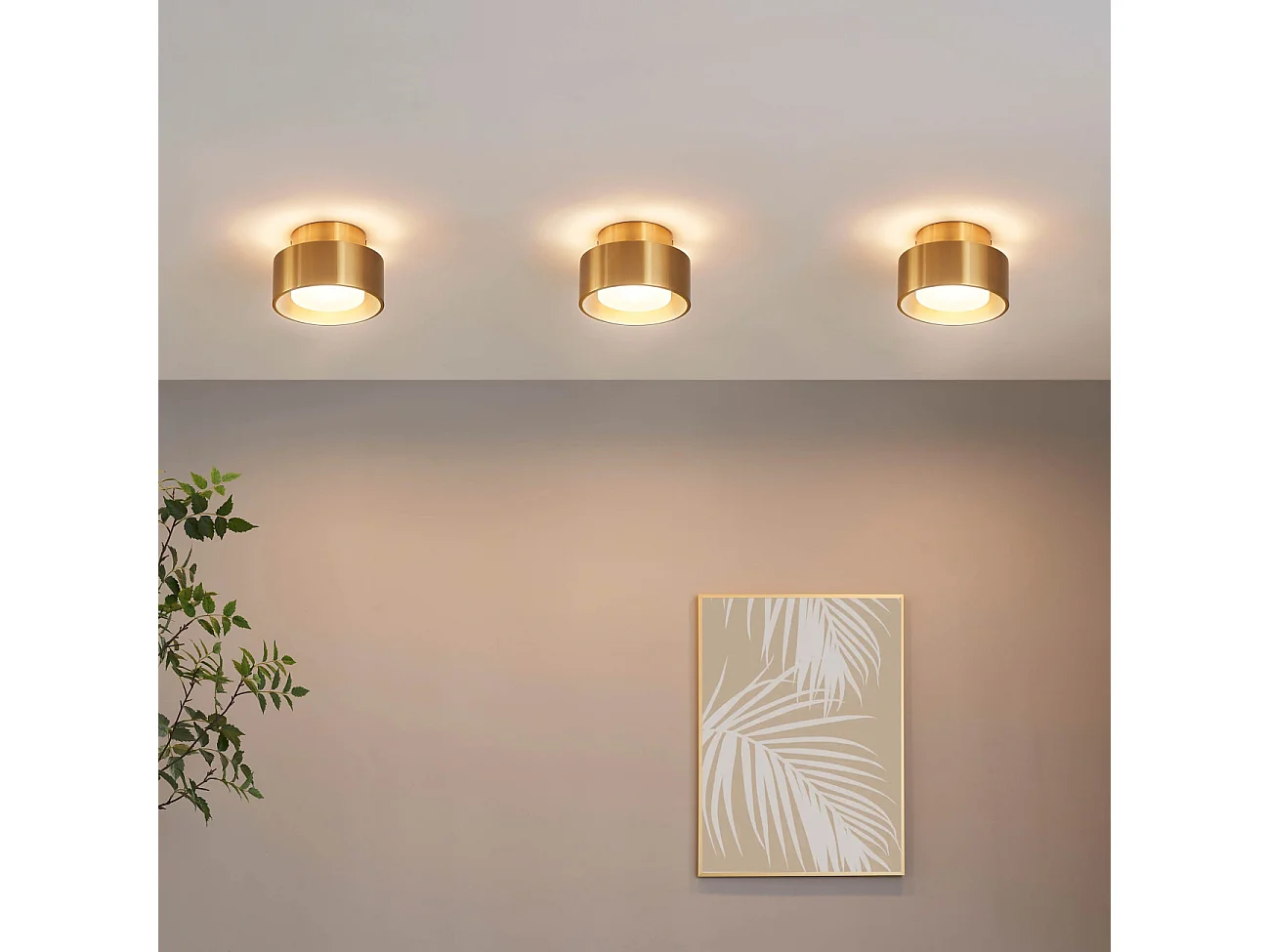 Plafonnier spot doré IP20 15 cm - Prins