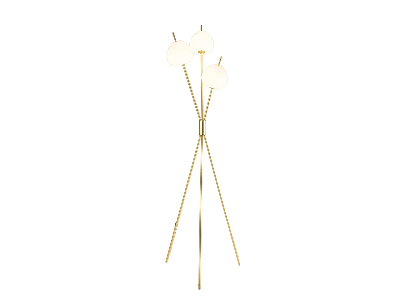 Lampadaire moderne trépied doré LED intégrée 157 cm - Olanta