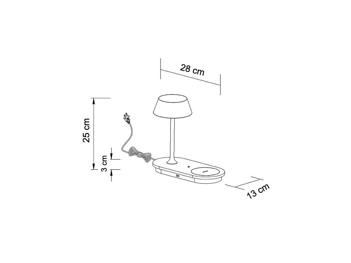 Lampe à poser LED avec chargeur portable sans fil - Fabro