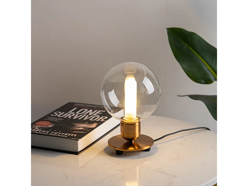 Lampe de chevet vintage dorée en verre - Giani