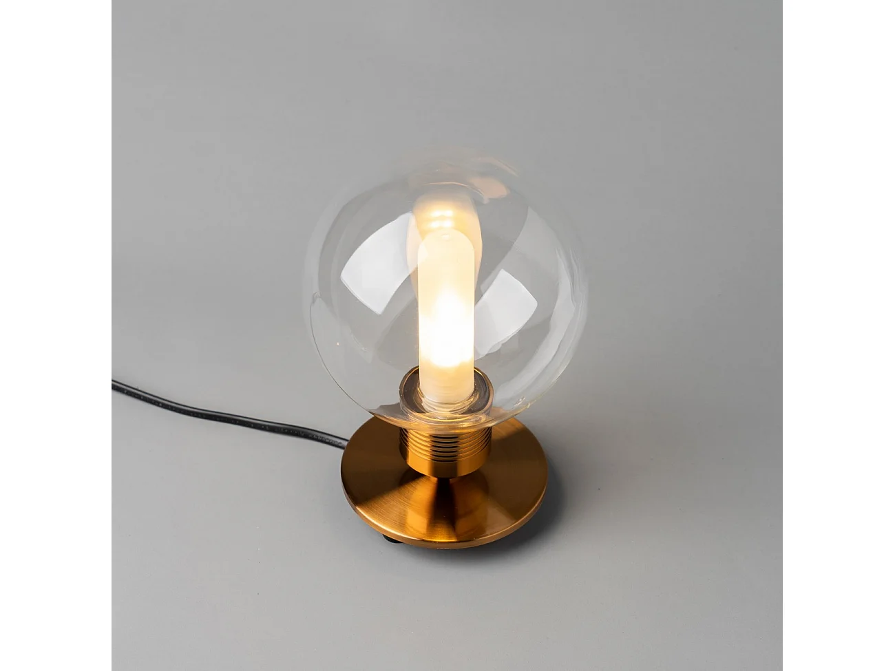 Lampe de chevet vintage dorée en verre - Giani