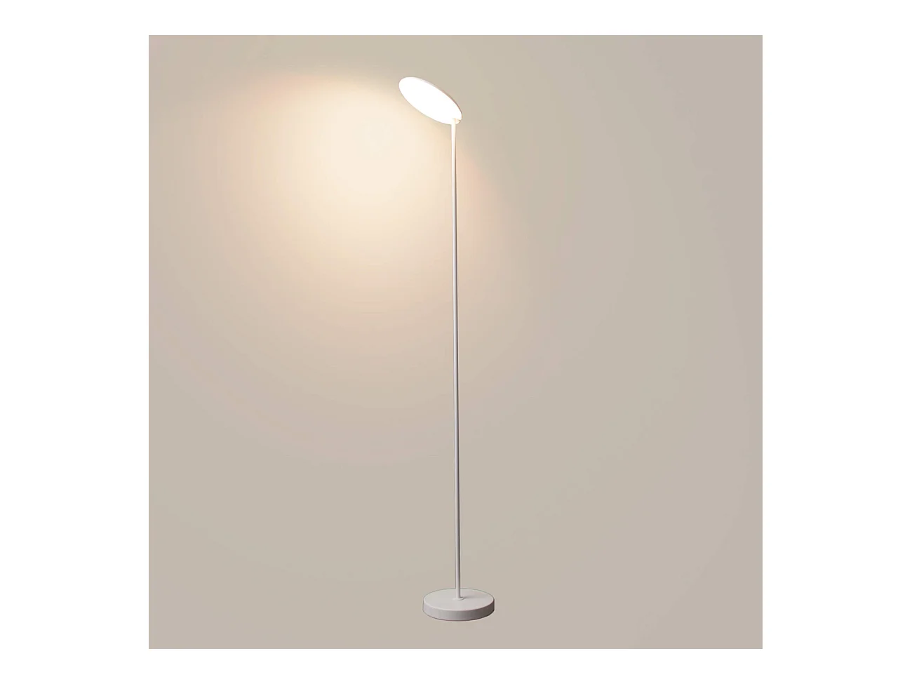 Lampadaire blanc design épuré tête orientable dimmable - Kalena