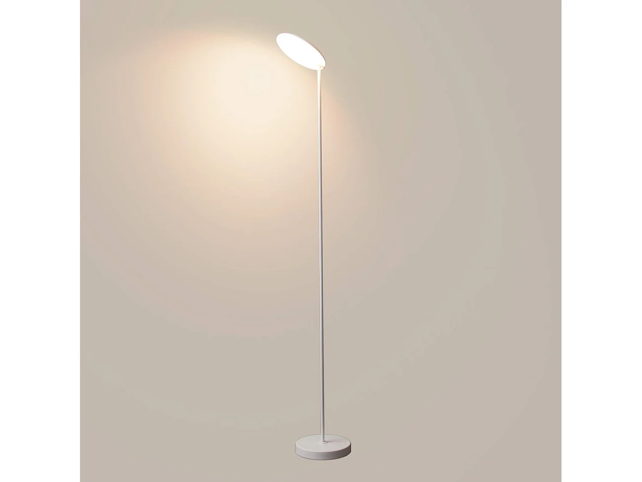 Lampadaire blanc design épuré tête orientable dimmable - Kalena