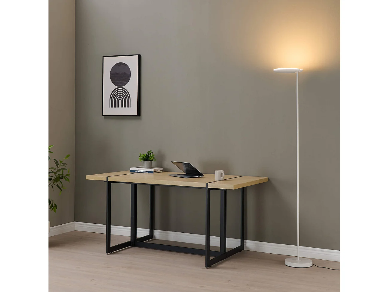 Lampadaire blanc design épuré tête orientable dimmable - Kalena