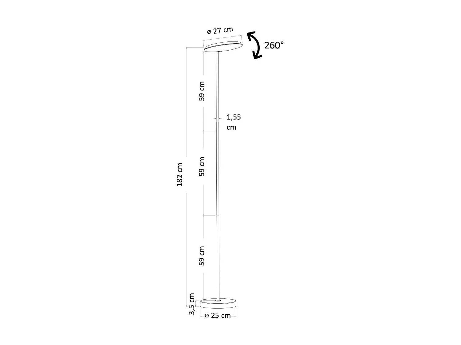 Lampadaire blanc design épuré tête orientable dimmable - Kalena