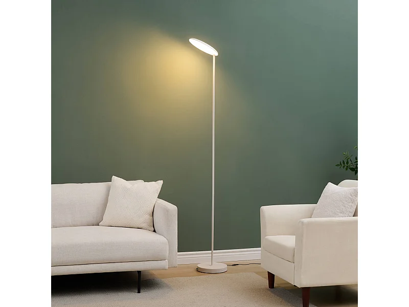 Lampadaire blanc design épuré tête orientable dimmable - Kalena