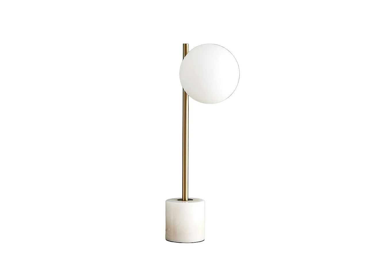 Lampe à poser marbre et verre blanc - Estrela