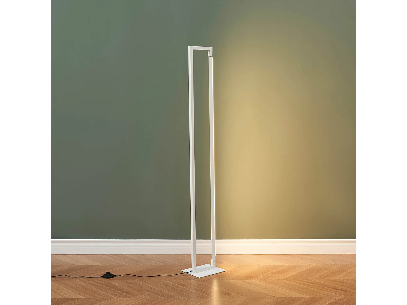 Lampadaire blanc avec pied pivotant variateur intégré 140 cm - Laka