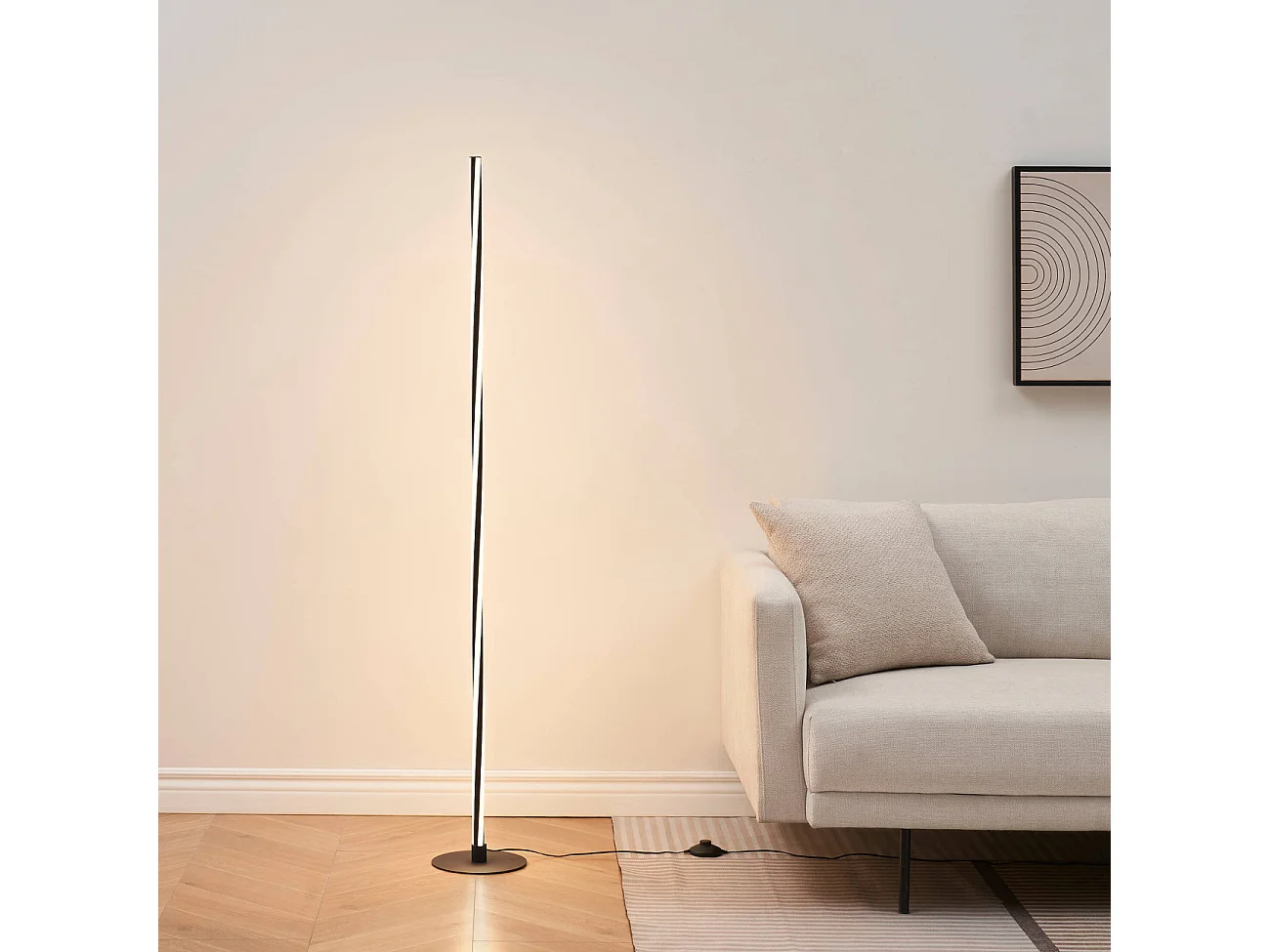 Lampadaire noir LED dimmable spirale moderne 148 cm - Telvo