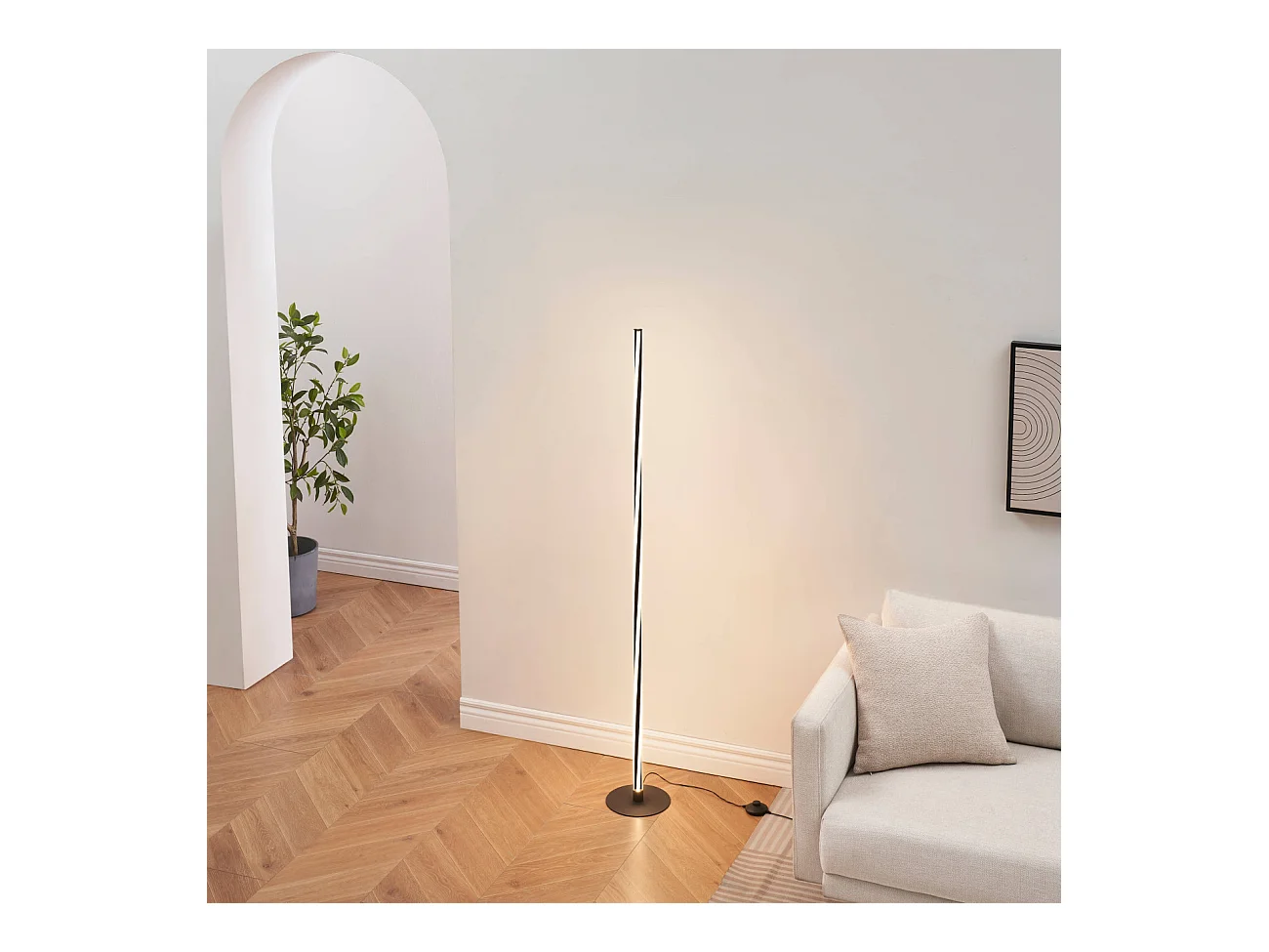 Lampadaire noir LED dimmable spirale moderne 148 cm - Telvo
