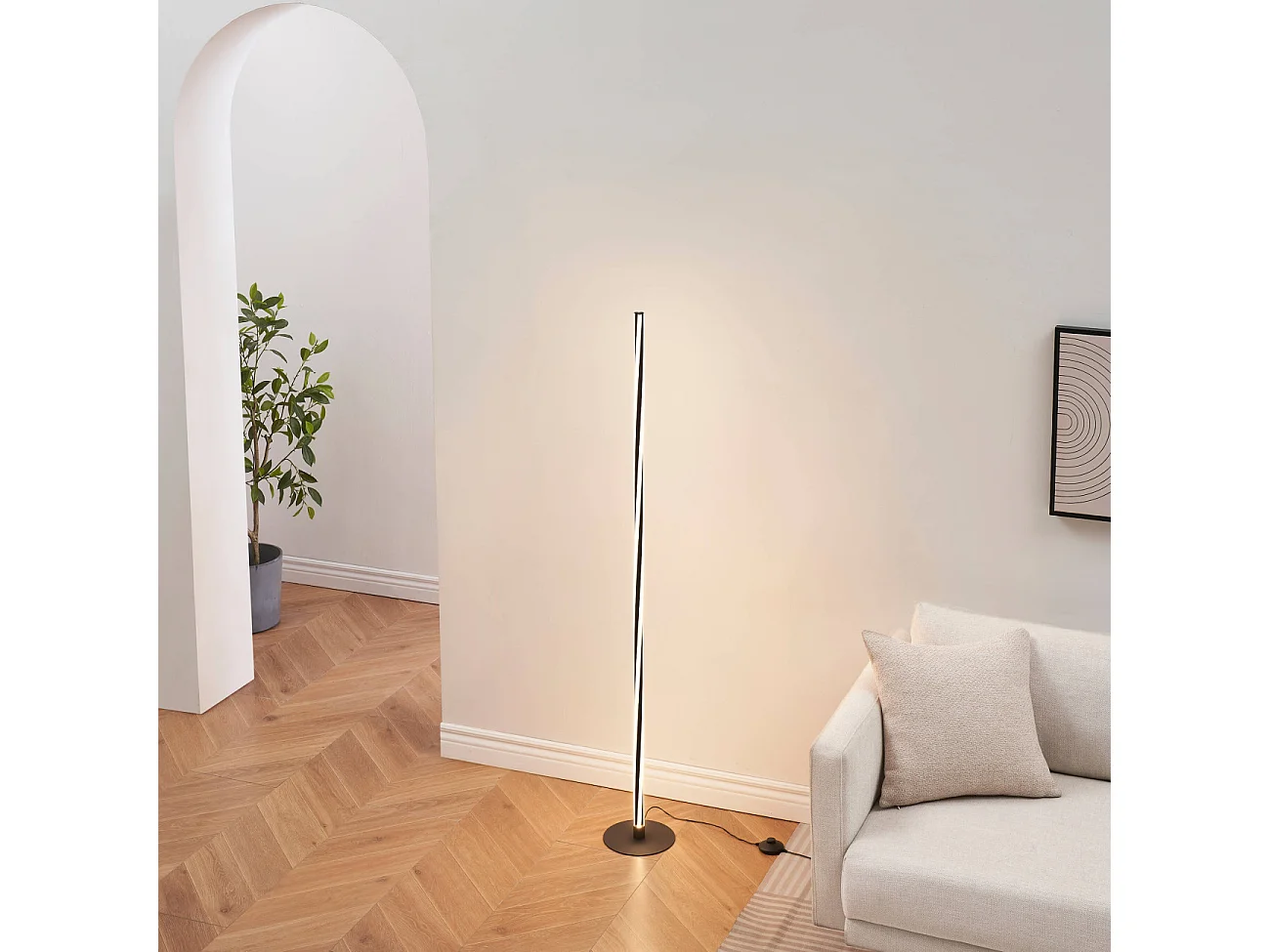 Lampadaire noir LED dimmable spirale moderne 148 cm - Telvo