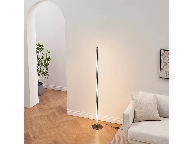 Lampadaire noir LED dimmable spirale moderne 148 cm - Telvo
