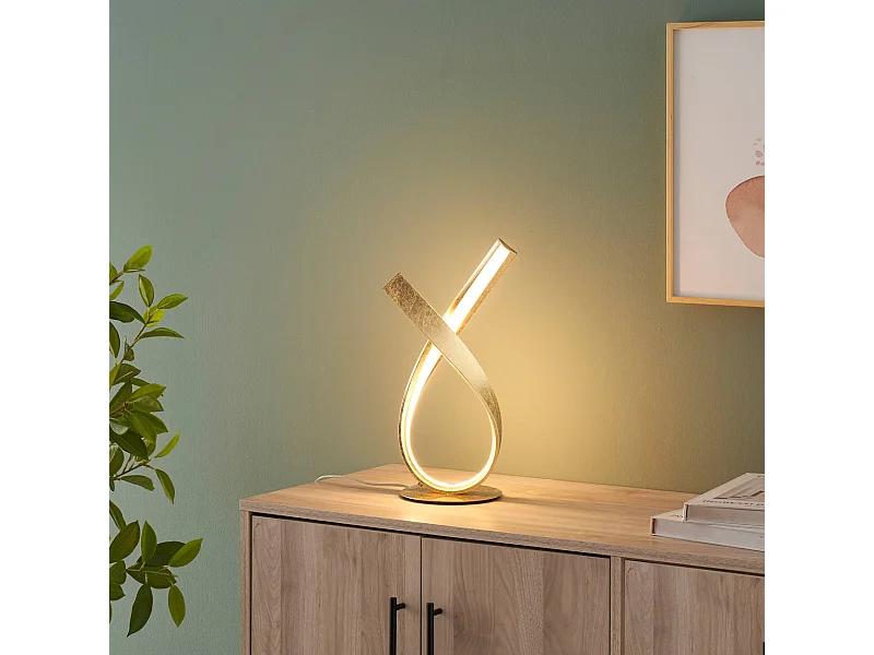 Lampe à poser doré effet feuille d'or - Millenium