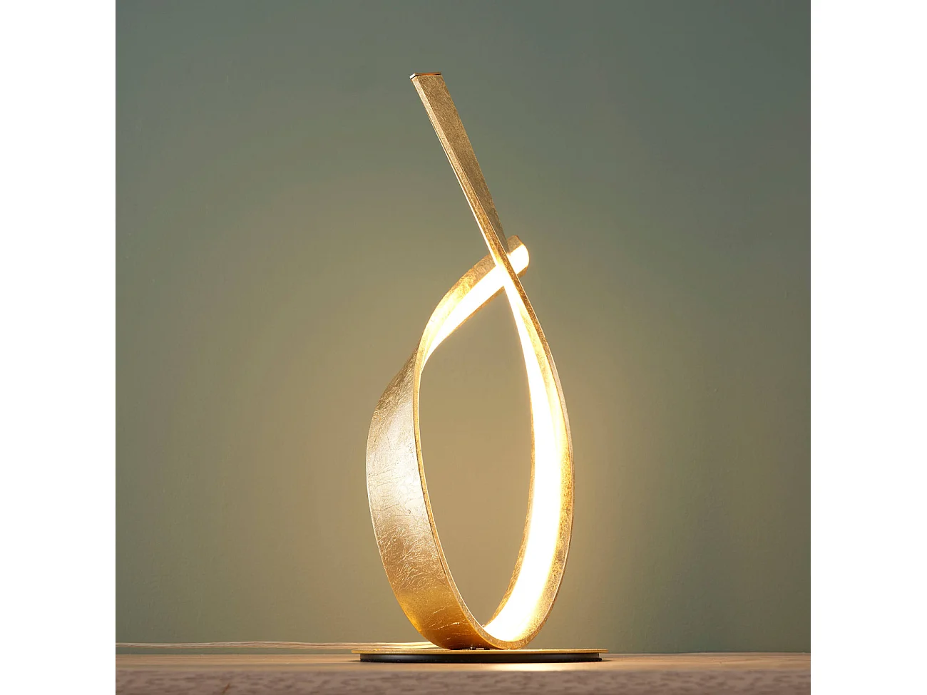 Lampe à poser doré effet feuille d'or - Millenium