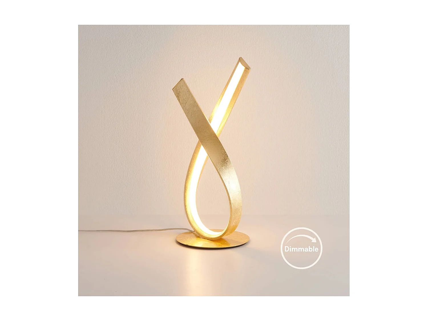 Lampe à poser dimmable doré effet feuille d'or - Millenium