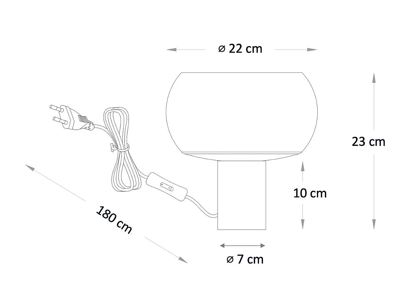 Lampe à poser moderne abat-jour verre fumé - Milan
