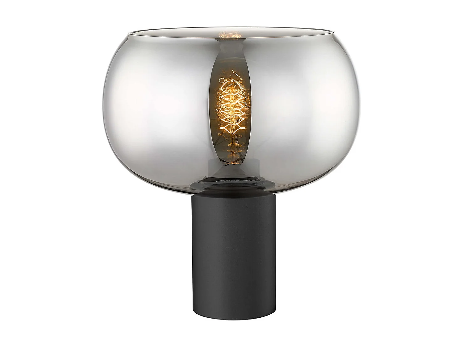 Lampe à poser moderne abat-jour verre fumé - Milan