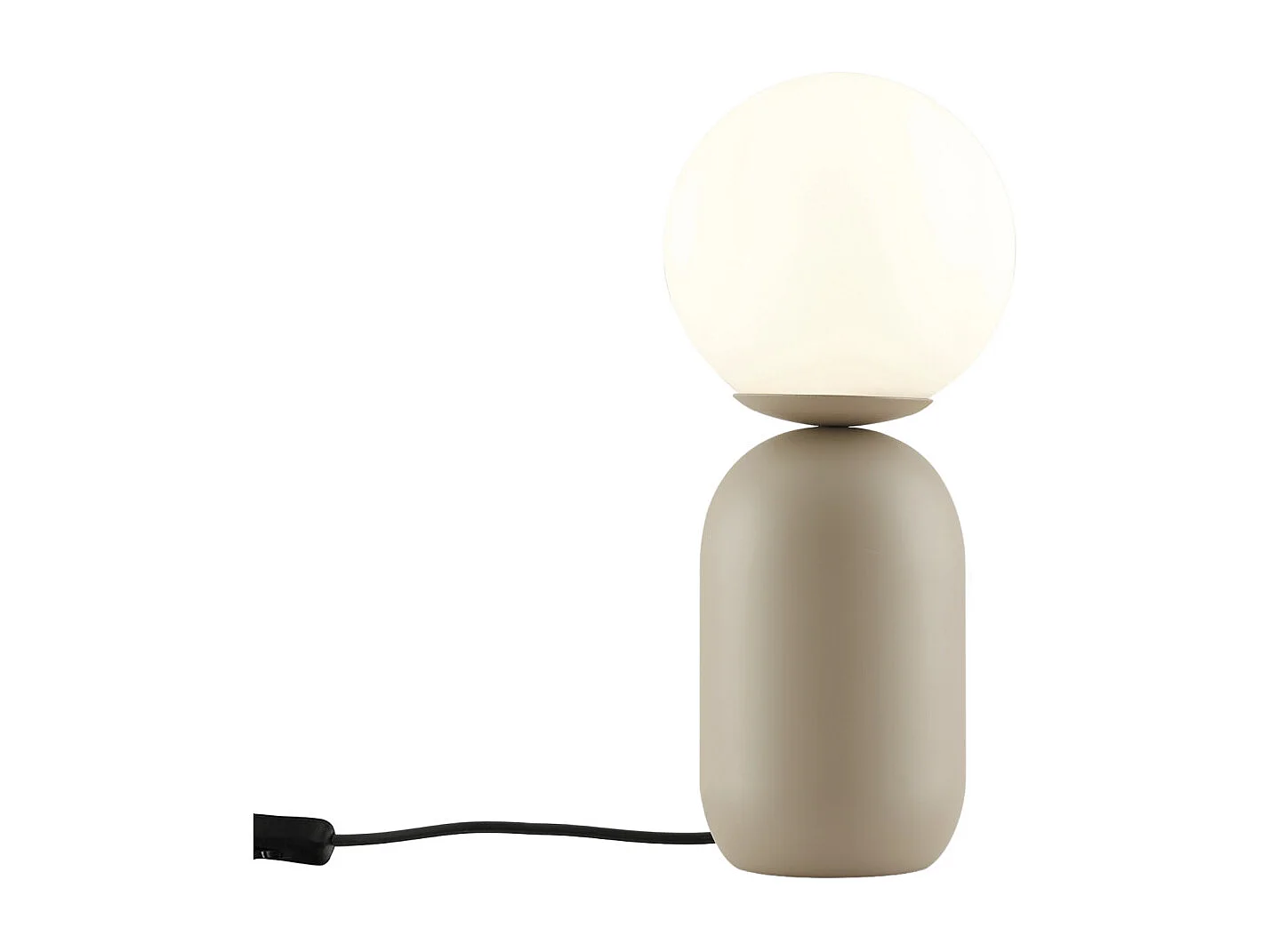 Petite lampe à poser couleur taupe boule banche - Sley