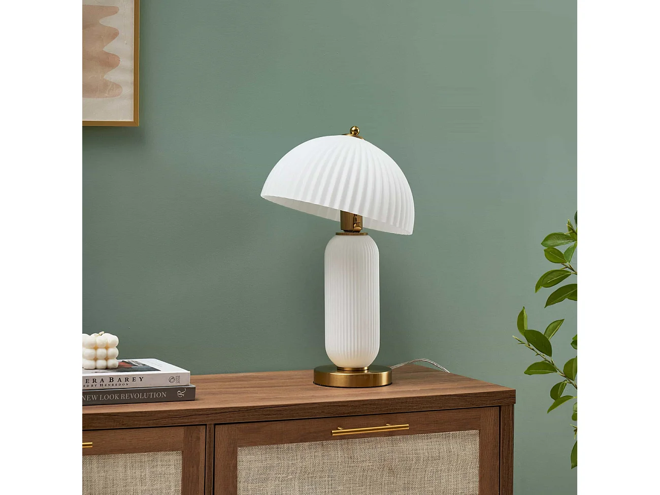 Lampe à poser vintage avec coupole en verre orientable - Adaline