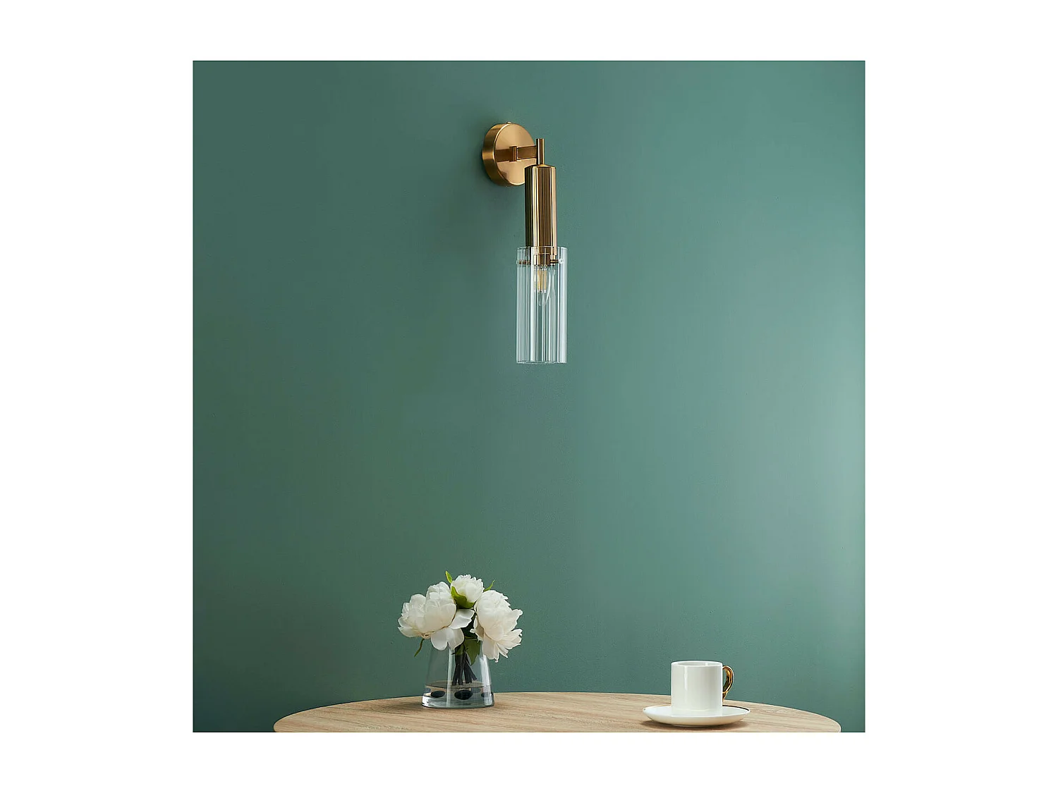 Applique vintage dorée tube en verre - Poggio