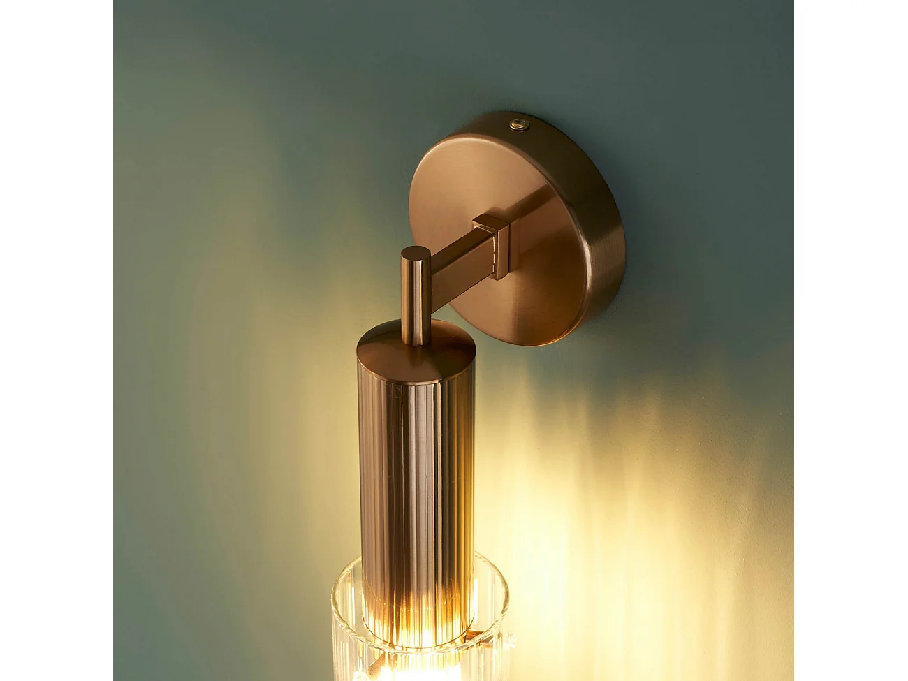 Applique vintage dorée tube en verre - Poggio