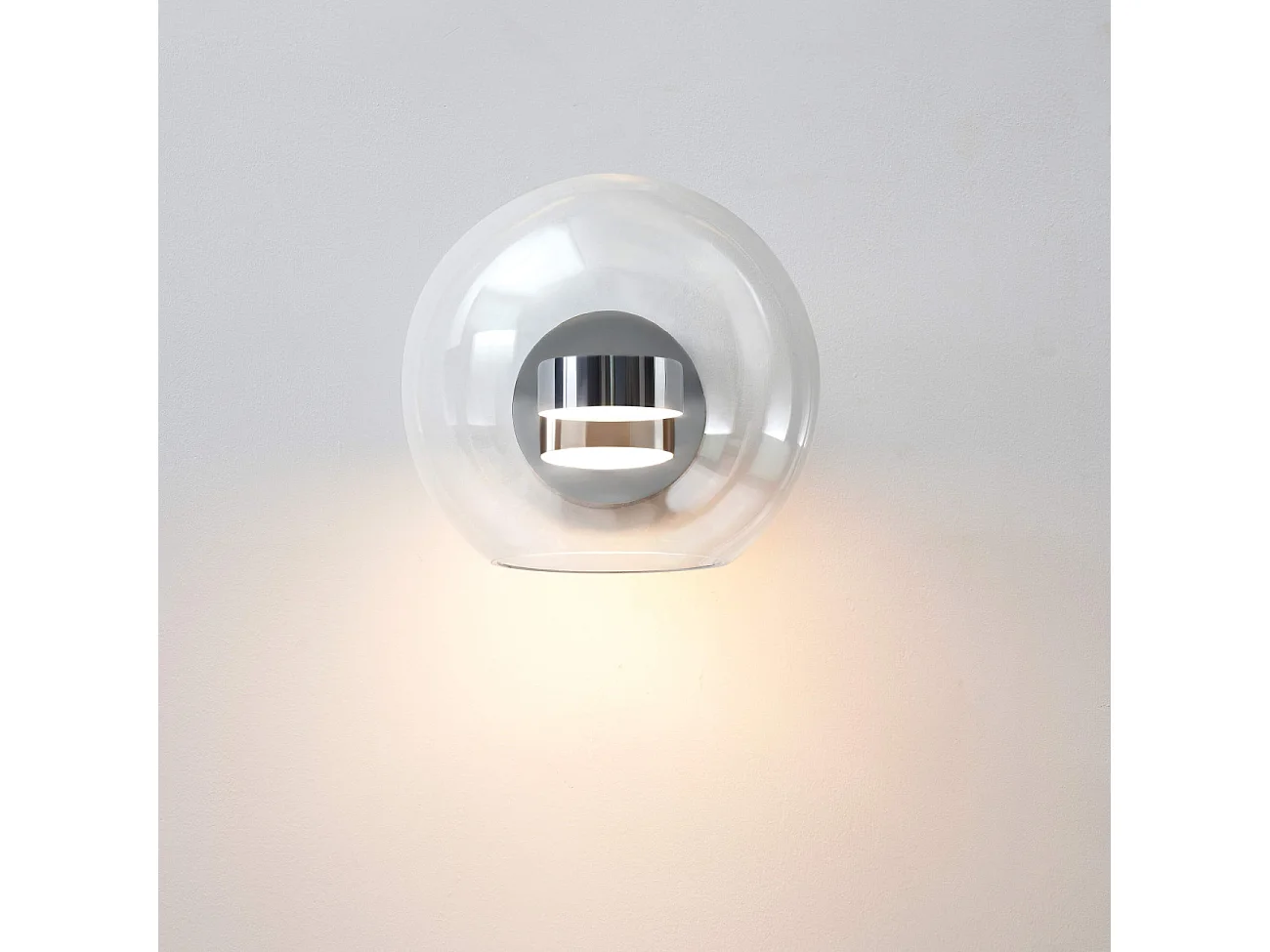 Applique chromée LED boule transparente - Gica