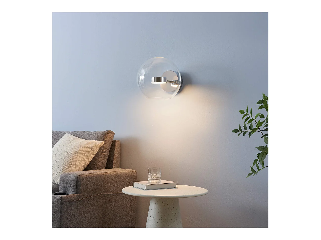 Applique chromée LED boule transparente - Gica