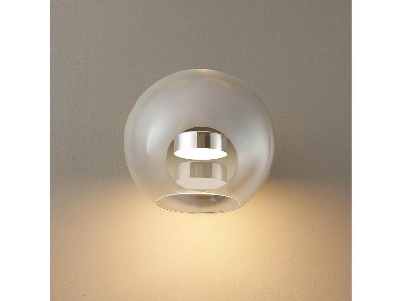 Applique chromée LED boule transparente - Gica