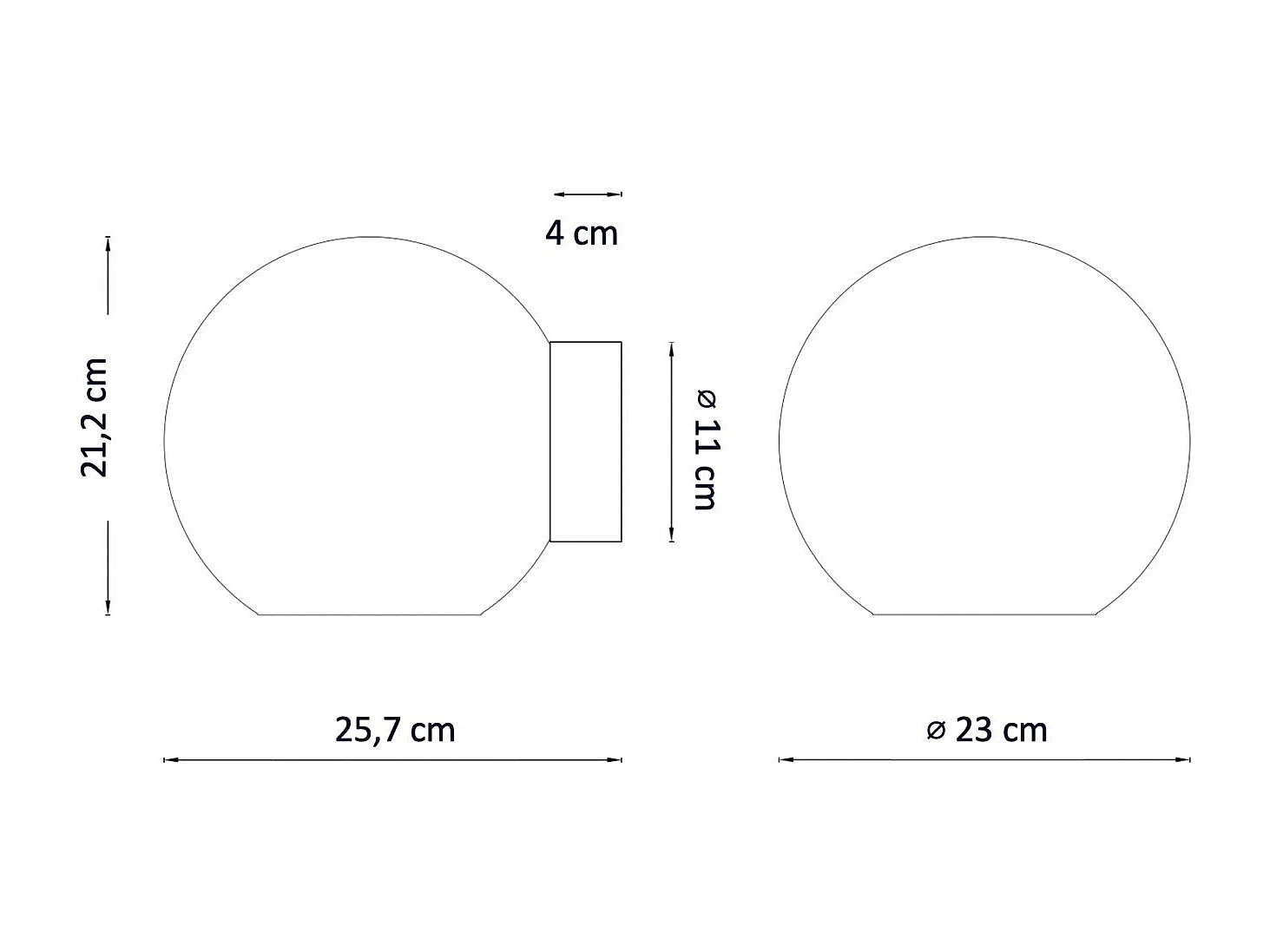 Applique chromée LED boule transparente - Gica