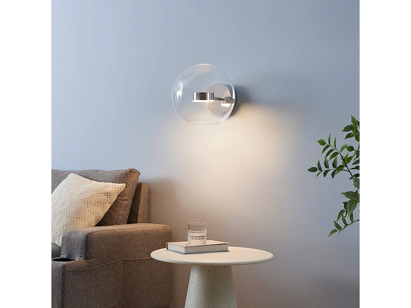 Applique chromée LED boule transparente - Gica