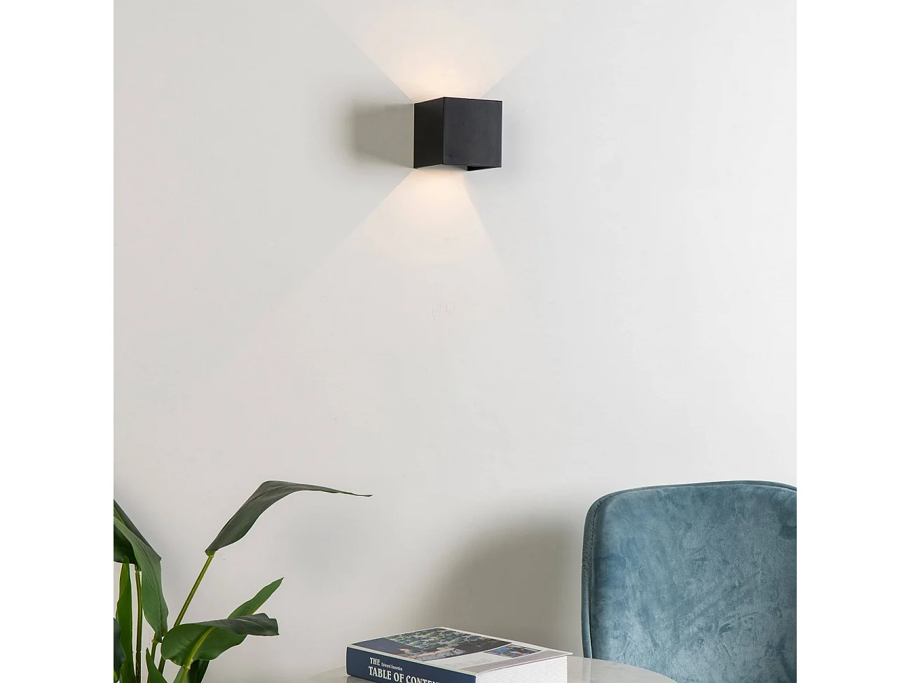 Applique LED design - noire IP54 - angle ajustable - Cubic