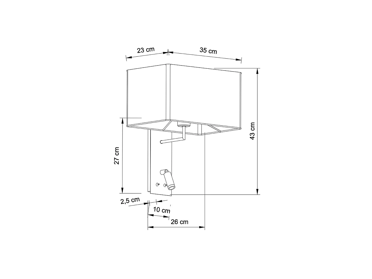 Applique murale liseuse tête de lit métal chromé - Alva