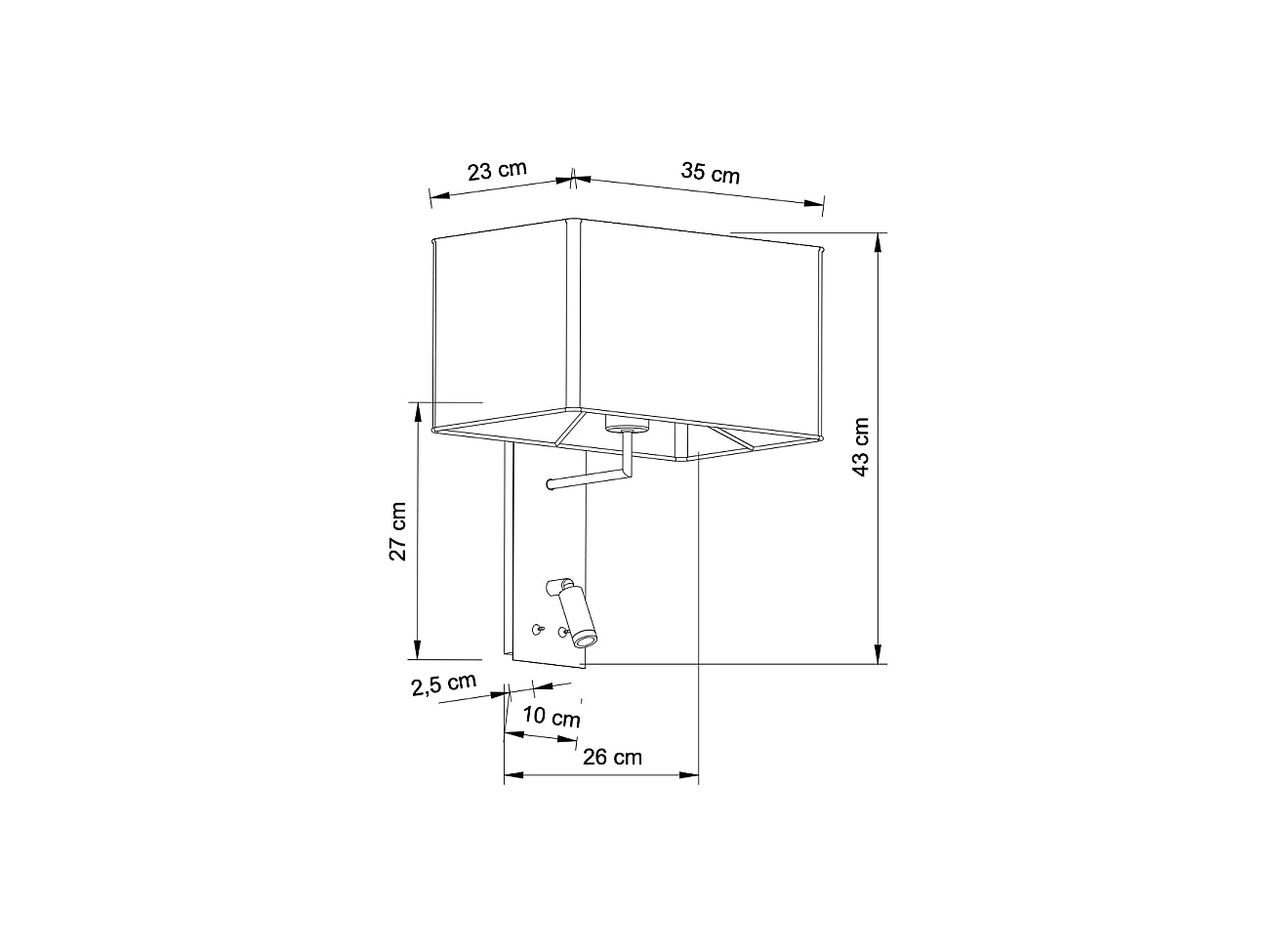 Applique murale liseuse tête de lit métal chromé - Alva