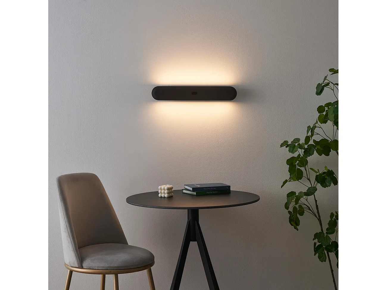Applique murale tactile sans contact LED dimmable noire  - Aika