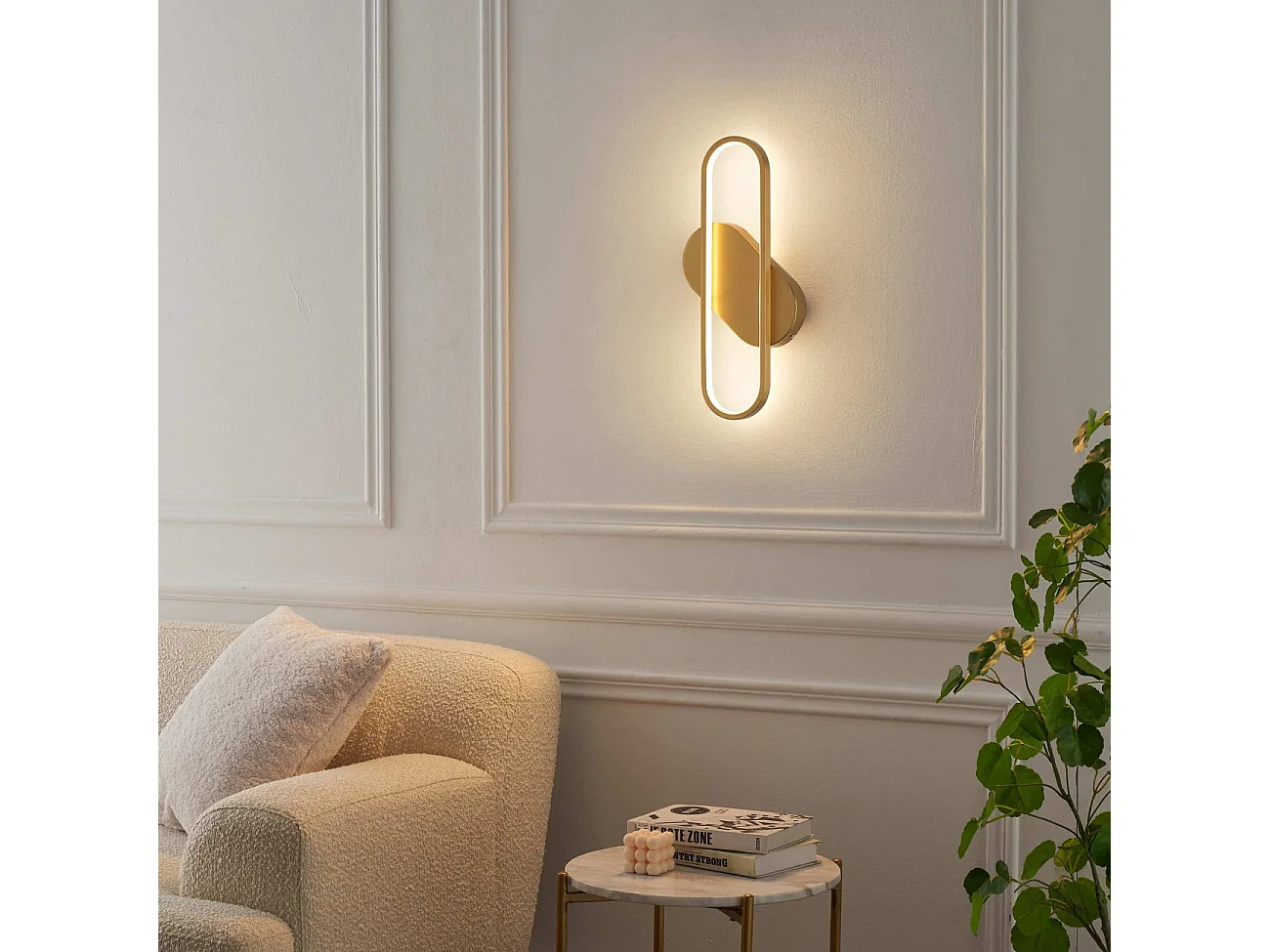 Applique murale dorée ovale design - Evelia