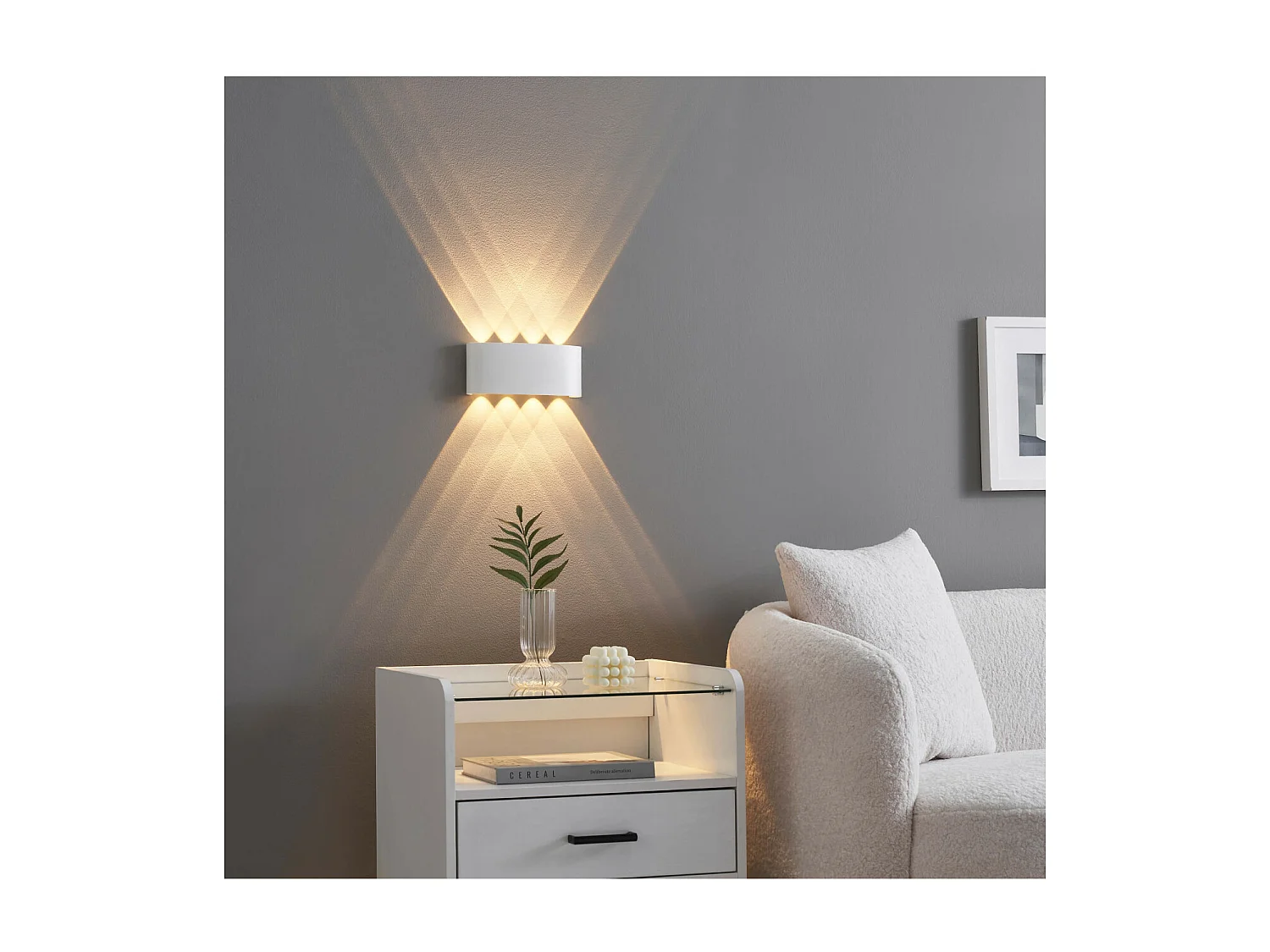 Applique multi faisceaux LED blanc IP54 - Prisma