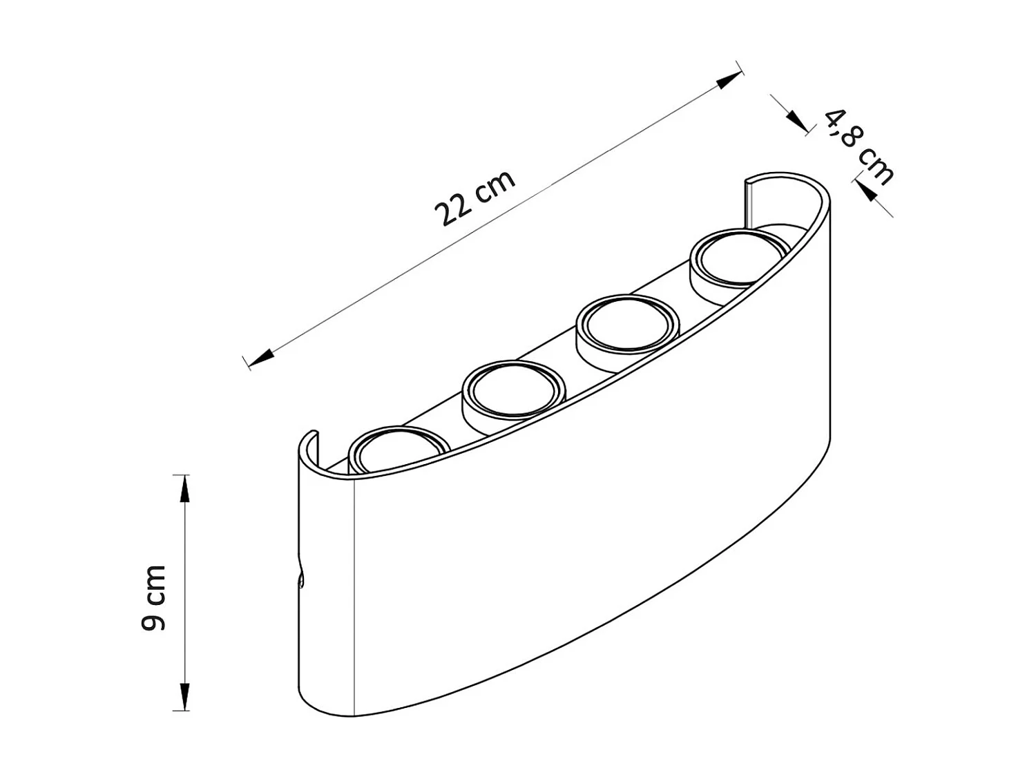 Applique multi faisceaux LED blanc IP54 - Prisma