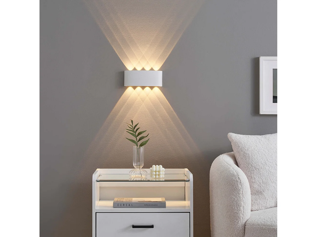 Applique multi faisceaux LED blanc IP54 - Prisma