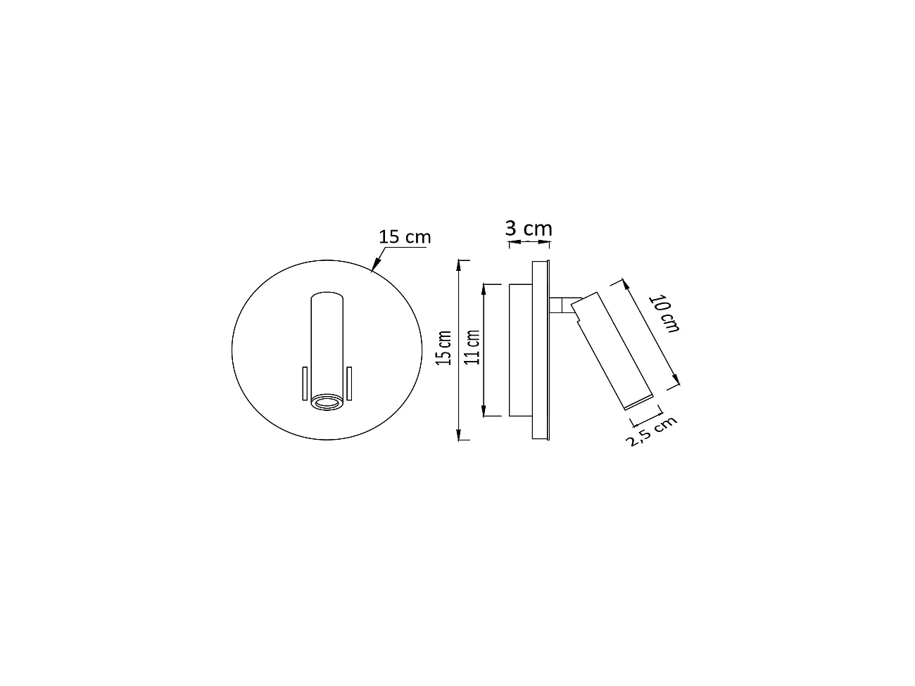 Liseuse tendance double LED et interrupteur -  Bilbao