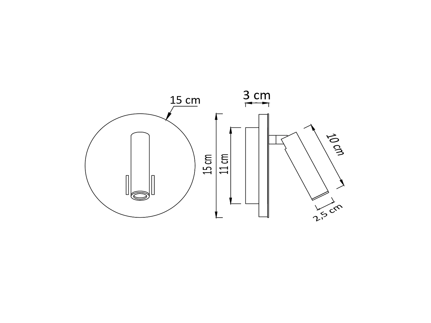 Liseuse tendance double LED et interrupteur -  Bilbao