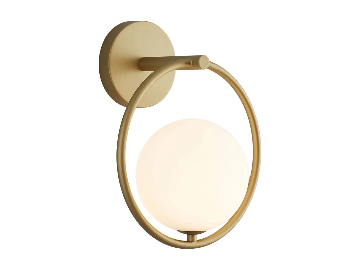 Applique boule en verre suspendue sur anneau doré - Steya