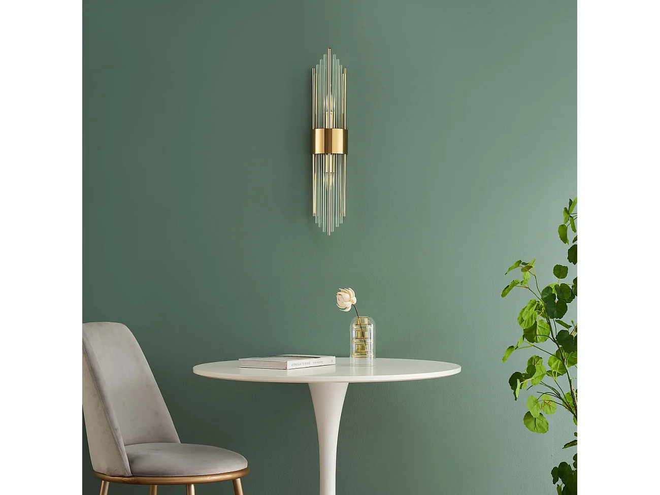 Grande applique art déco pampilles en cristal - Dania