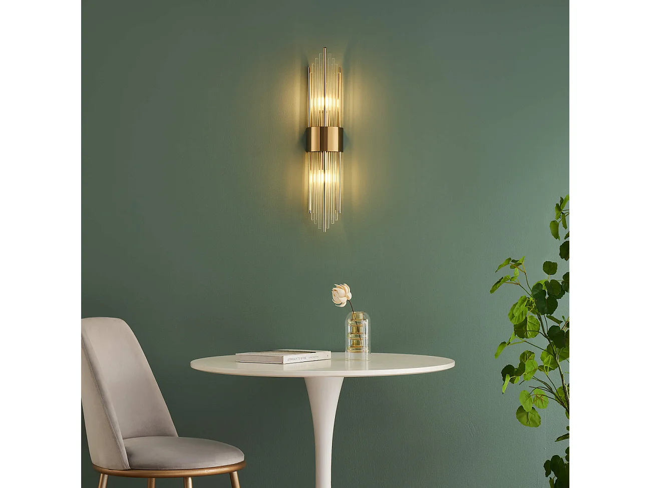 Grande applique art déco pampilles en cristal - Dania